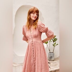 Elegant Pink Midi Dress
